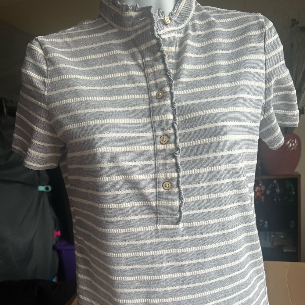 TORY BURCH Mock Neck Short Sleeve T-Shirt